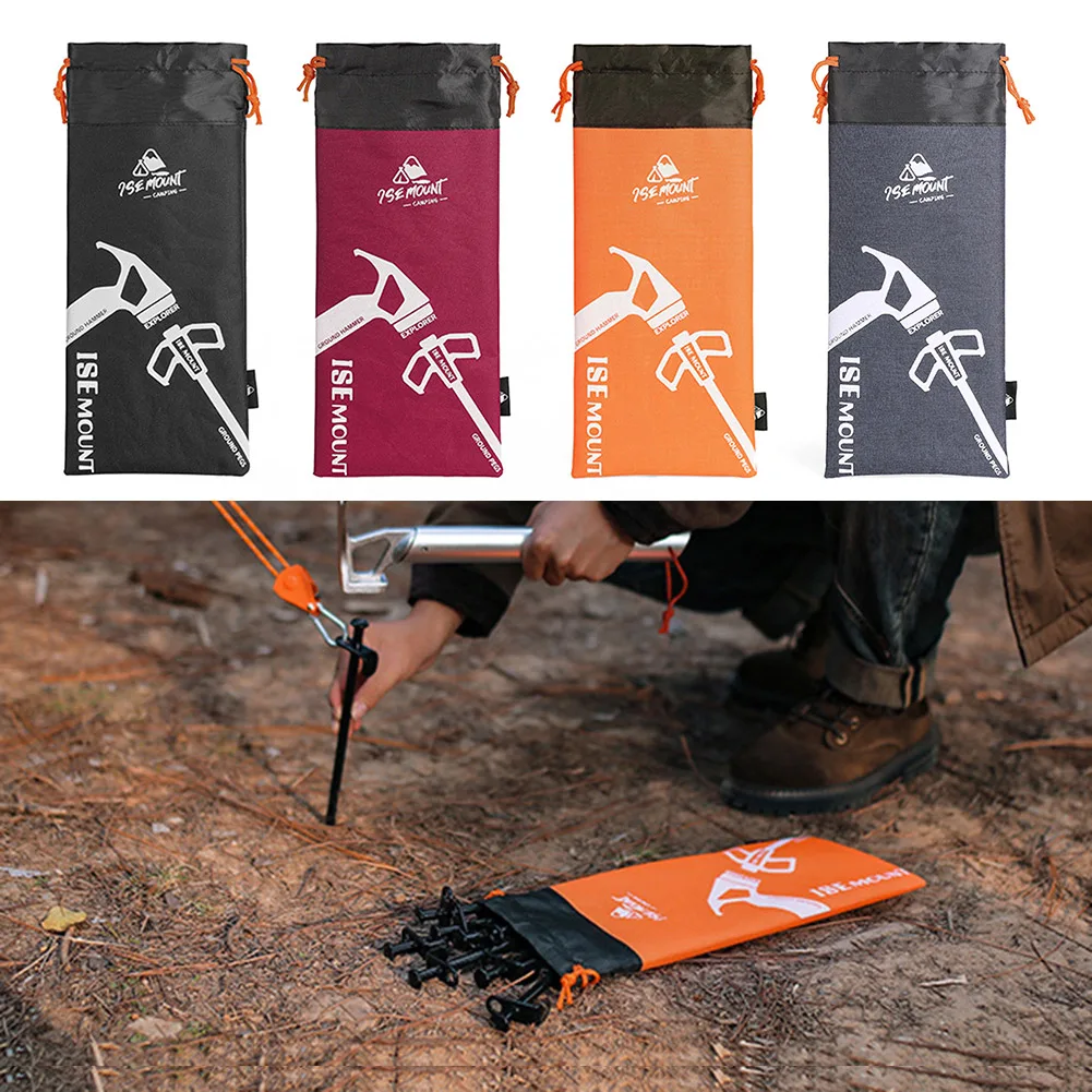 

Сумка для хранения молотков и гвоздей из ткани Оксфорд, портативный мешок для заземляющих колышек, уличный Органайзер на шнурке, аксессуары...