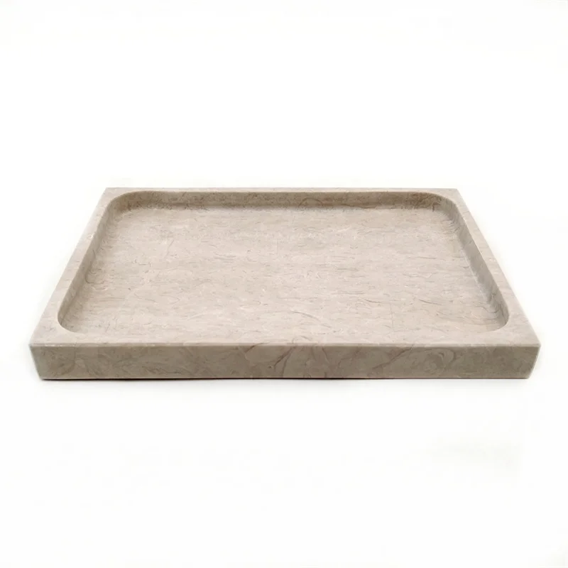 

20pcs Grey Marble Storage Tray Bathroom Tray For Home Decoration Accessories
