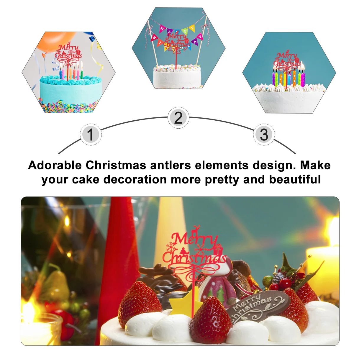 

Treat Picks Christmas Party Cake Decoration Cake Accessories Party Cake Supplies Christmas Party Favor Xmas Cake Decoration