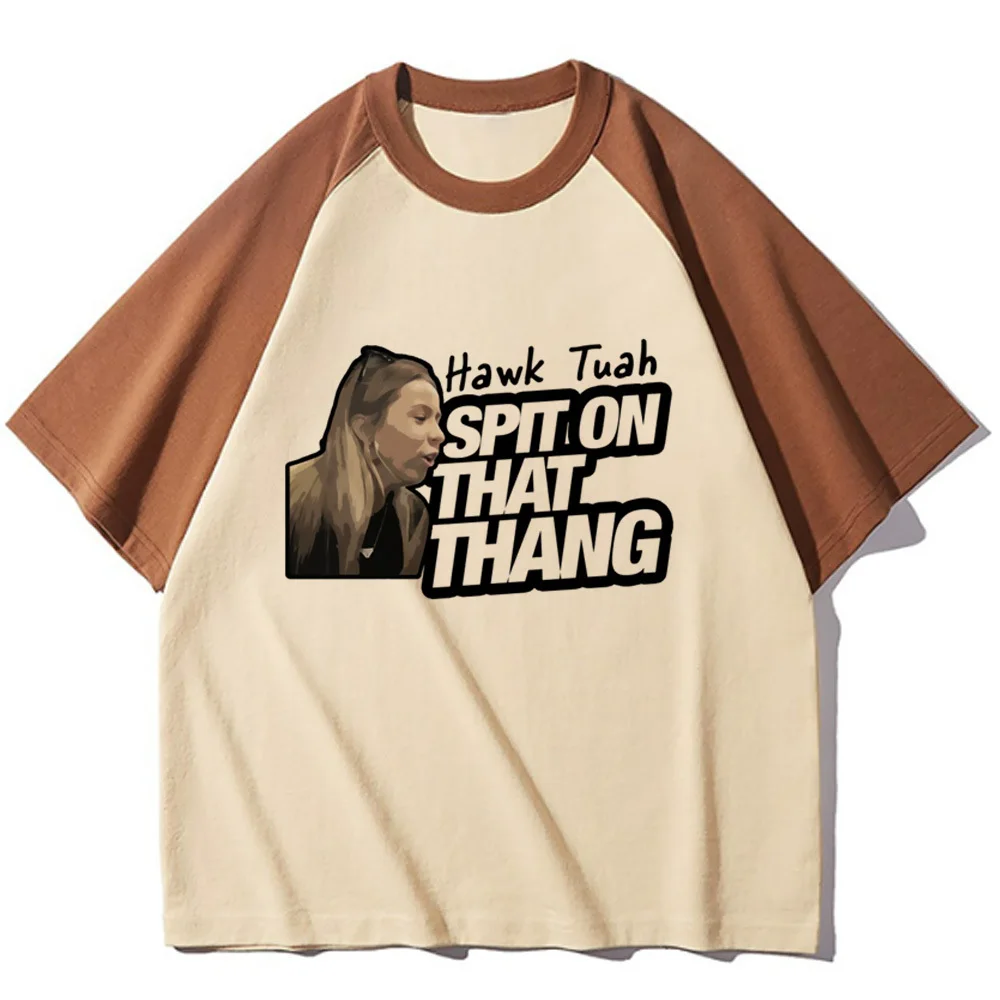 Женская футболка Hawk Tuah удобная женская с графическим принтом