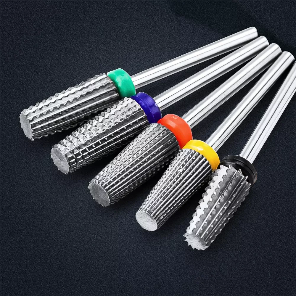 

5 in 1 Tapered Safety Carbide Nail Drill Bits Milling Cutter With Cut Drills Carbide For Manicure Remove Gel Nails Accessories