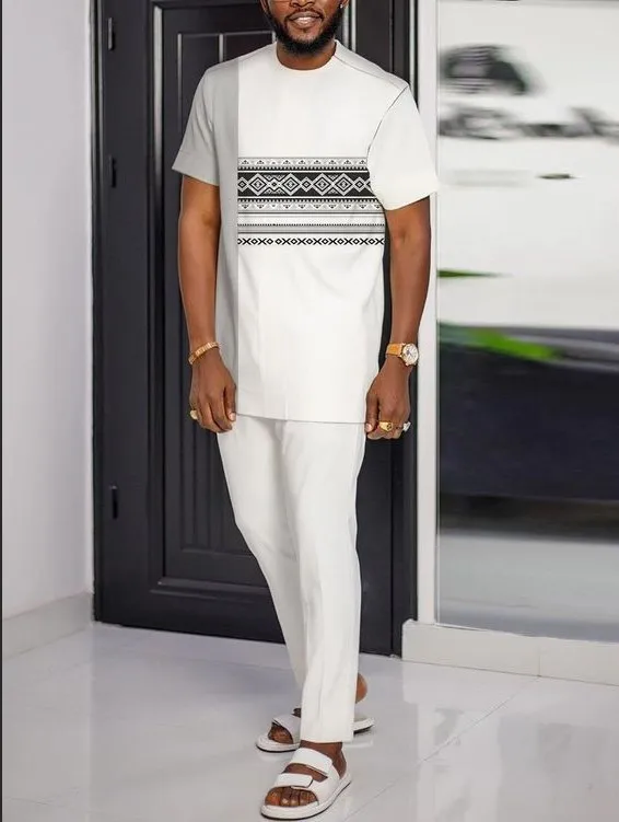 Pants Suit Fashion Summer Men's O-Neck T-Shirt 2-Piece Set Casual Street Short Sleeve Jogging Clothes Oversized Tracksuit Outfit