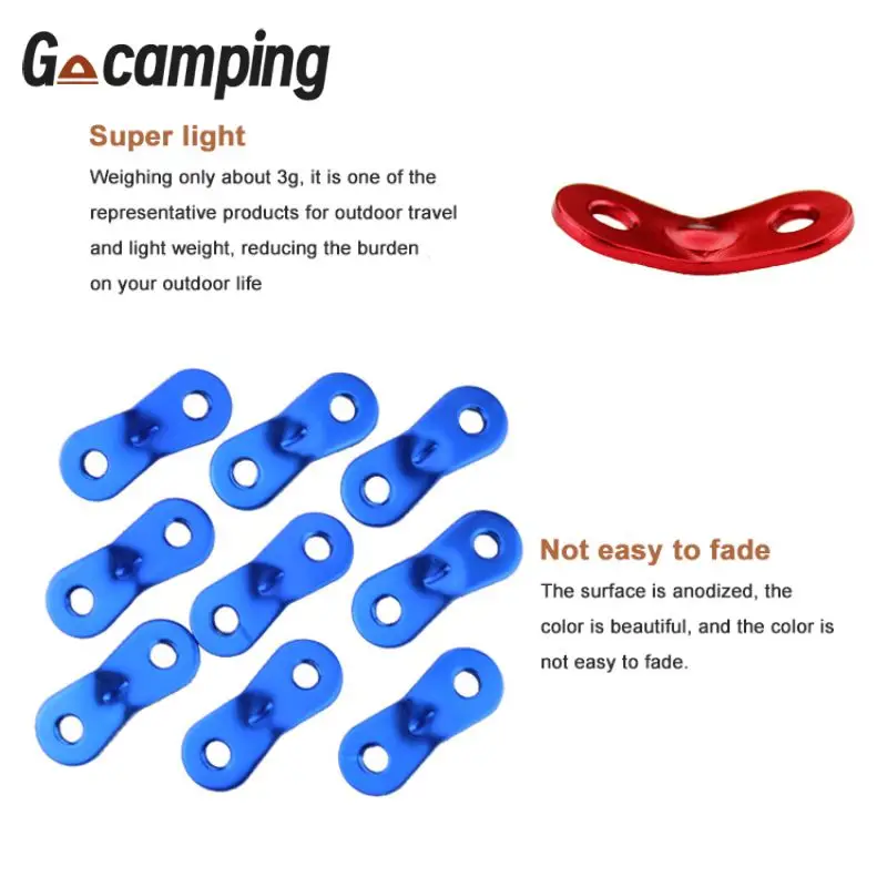 

New Aluminum Alloy Rope Buckle Tent Accessories Wind Rope Buckle Two Eye Open Rope Buckle Tents & Shelters Camping