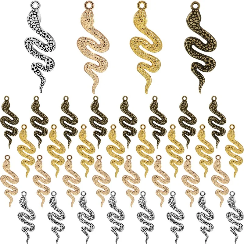 

Alloy Snake Charms,Mixed Snake Pendants,S Accessories for Bracelets Necklaces Earrings DIY Jewelry Craft Making Supplies