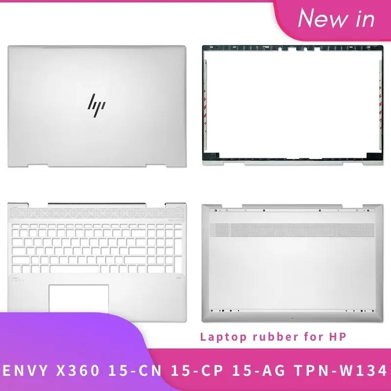 

Новинка, оригинальная задняя крышка для ноутбука HP ENVY X360 15 15-CN 15-CP 15-AG, задняя крышка/Передняя панель/Упор для рук/Нижняя крышка, петли, серебр...