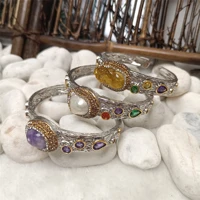 amethyst pearl amber electroplating bracelet ladies noble and elegant palace style fashion versatile atmospheric jewelry