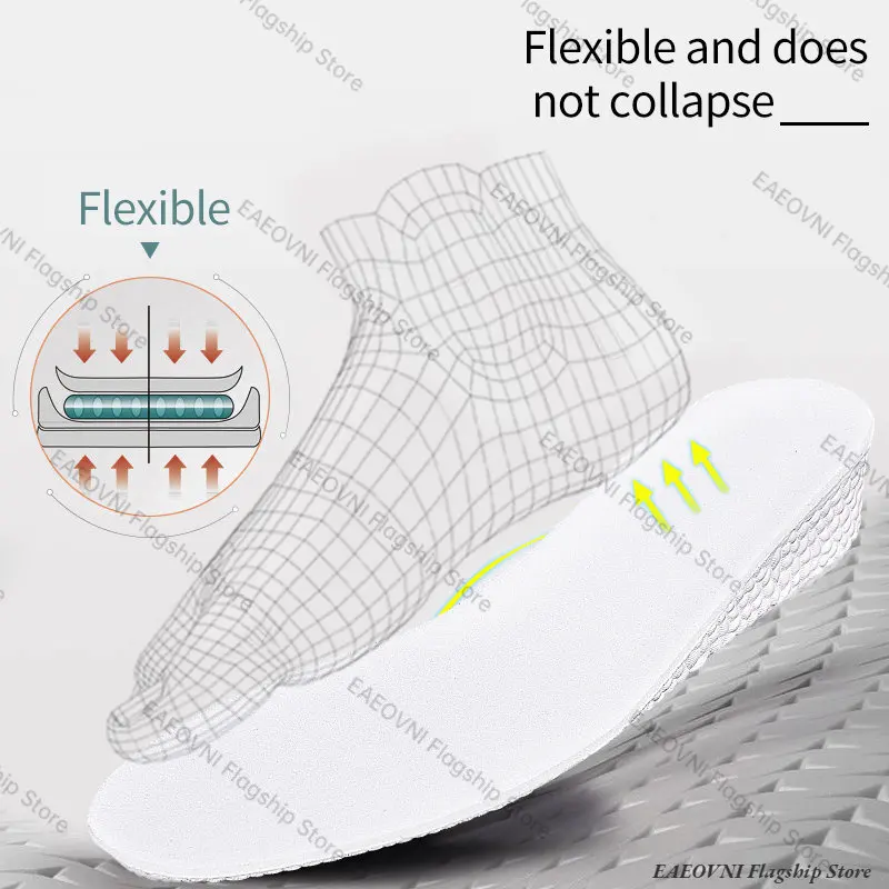 2023New Height Increased Insole Memory Foam Breathable Unisex Shoes Inner Sole Shoe Insert Lift Heel Comfort Heightening Insoles