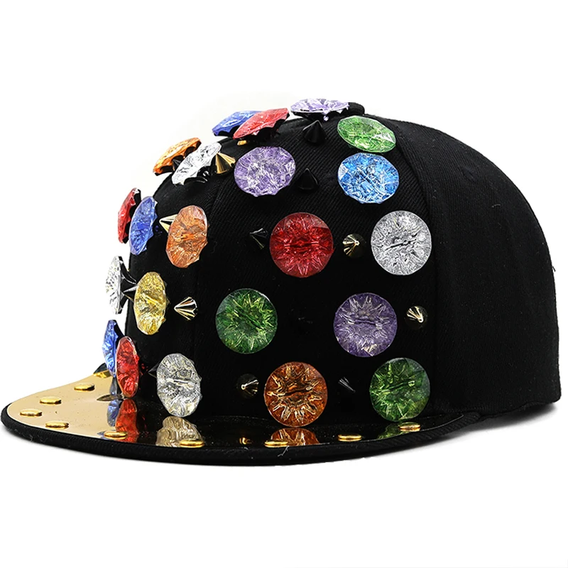 Adult Hip Hop PUNK Rock Full Spike Studs Rivets Snapback Women Caps Men boy Cool Flat Peaked Baseball Hats |