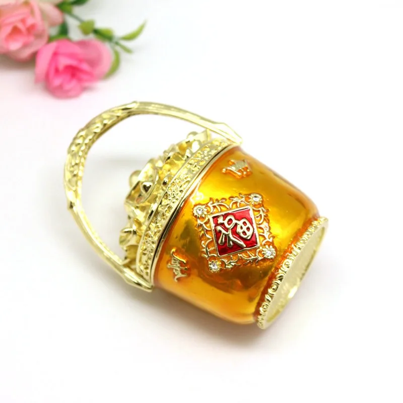 Luck in Making Money Trinket Box A Bucket of Gold Shape Jewelry Display Box