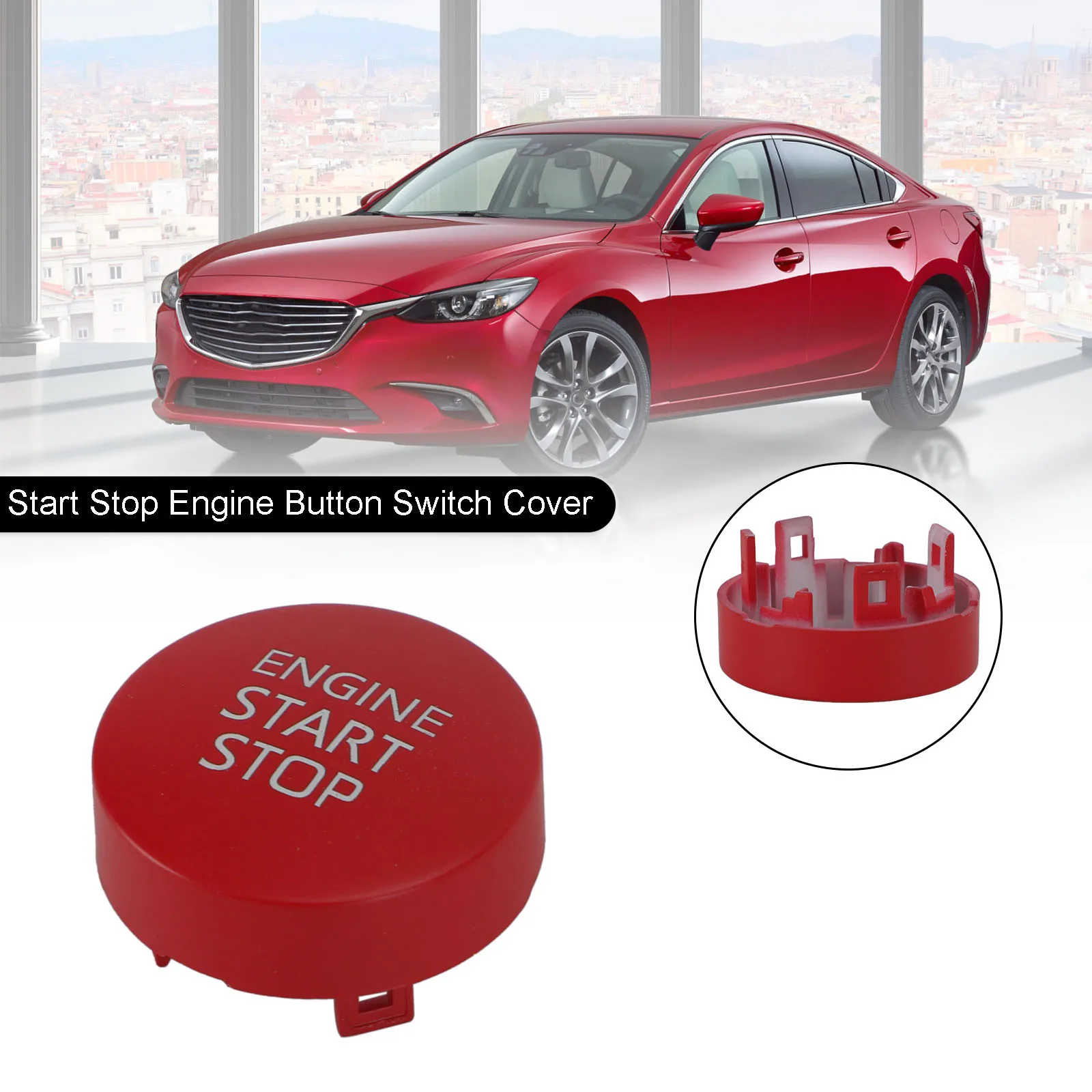 

Areyourshop, кнопка запуска и остановки двигателя, крышка переключателя, подходит для Corolla Levin 2020 2021, красные автомобильные автозапчасти