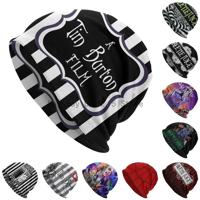 

Beetlejuice A Tim Burton Film Bonnet Femme Hip Hop Knitting Skullies Beanies Caps Women Men Warm Winter Slouchy Beanie Hats