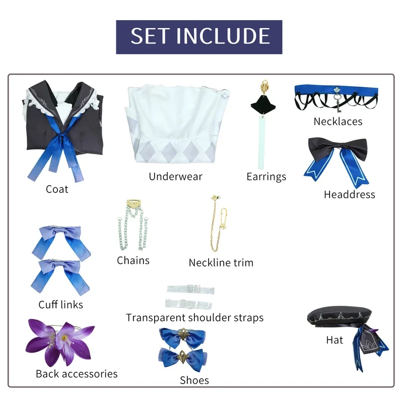 Костюм для косплея Herta Карнавальная униформа из м/ф Звезда рельс хонкай парик