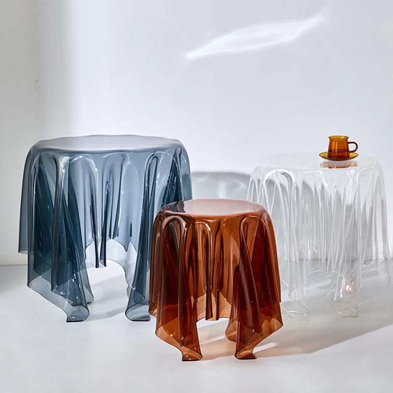 

Acrylic Modern Small Coffee Tables Side Round Game Low Standing Entryway Side Table Small Apartment Stolik Kawowy Home Furniture