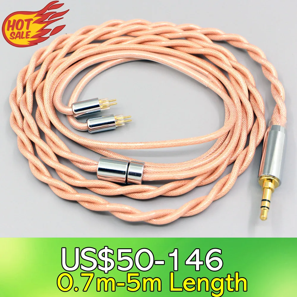 Type6 756 core Shielding 7n Litz OCC Earphone Cable For 0.78mm BA Westone W4r UM3X UM3RC JH13 High Step 2 core 2.8mm LN008006