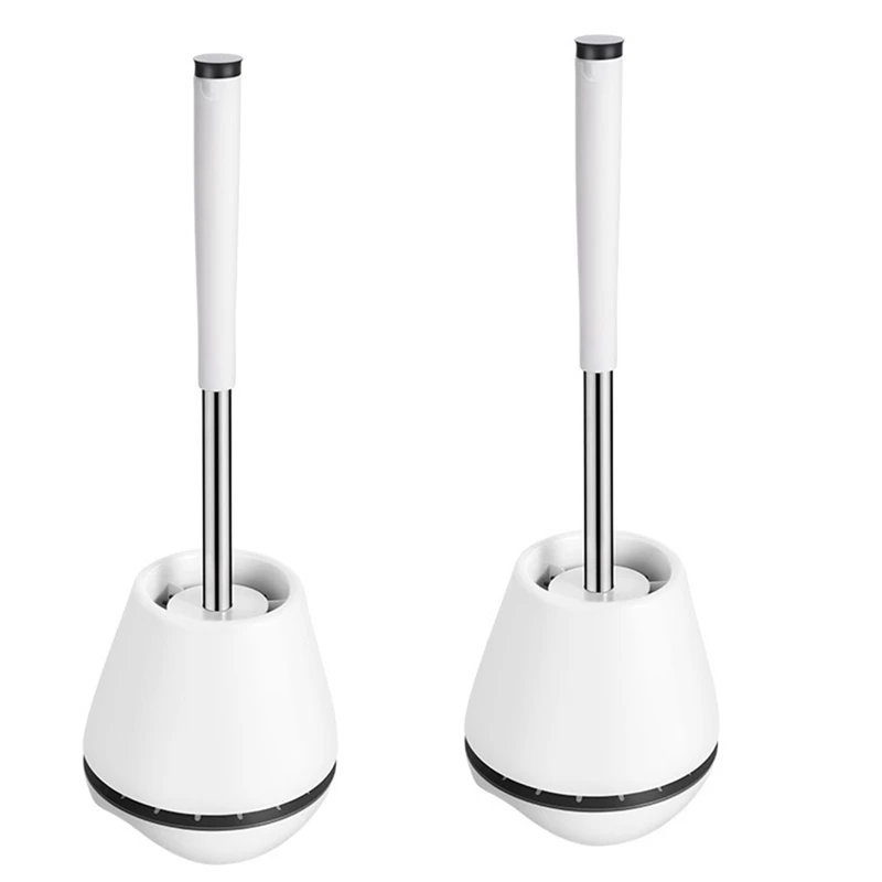 

2 Pack Toilet Brush Toilet Bowl Brush Cleaning Supplies Toilet Cleaner Brush And Holder With Silicone Bristles