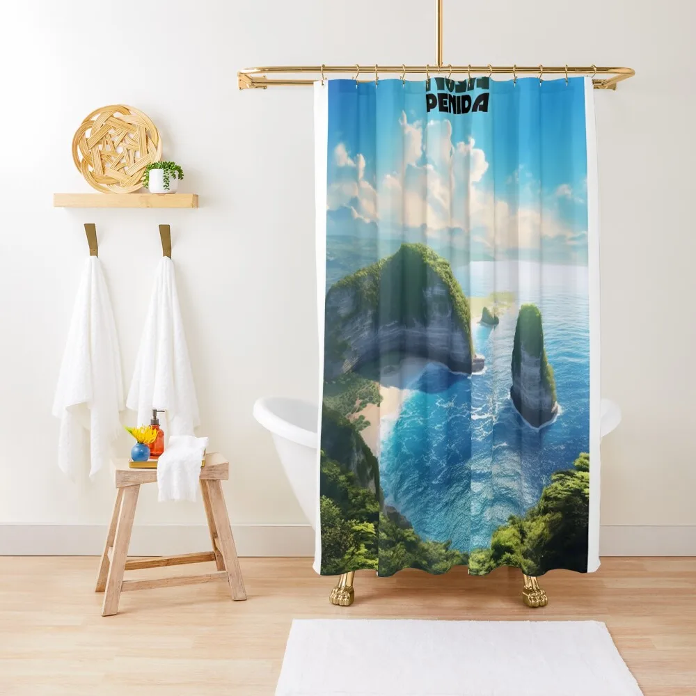 Nusa Penida Индонезия Бали цифровая иллюстрация занавеска для душа ванна ванной