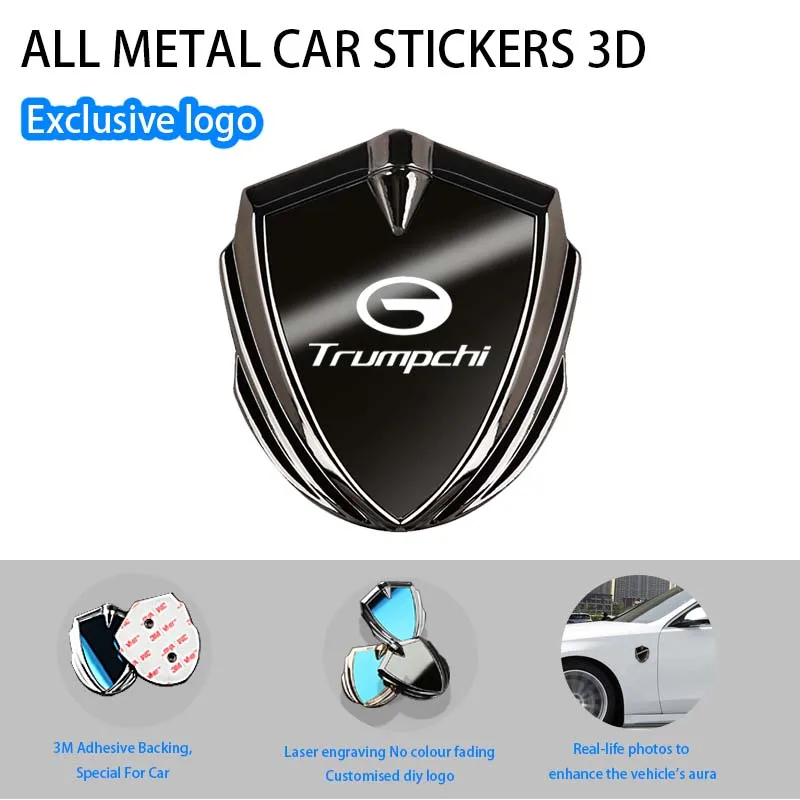Фото Для GAC Trumpchi GS4 Plus GS8 GS3 GA5 M8 M6 PRO EMPOW55 EMKOO интерьерные аксессуары Кузов автомобиля Металлический щит 3D Эмблема Наклейка Значок №1
