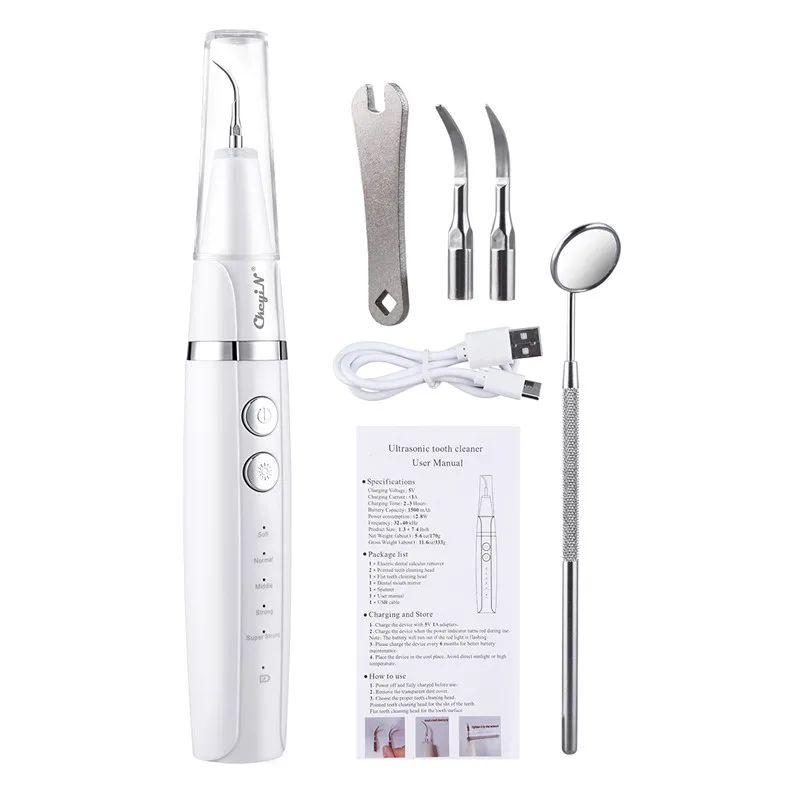 Electric Sonic Dental Calculus Scaler Oral Teeth Tartar Remover Plaque Stains Cleaner Removal Teeth Whitening Kit tool