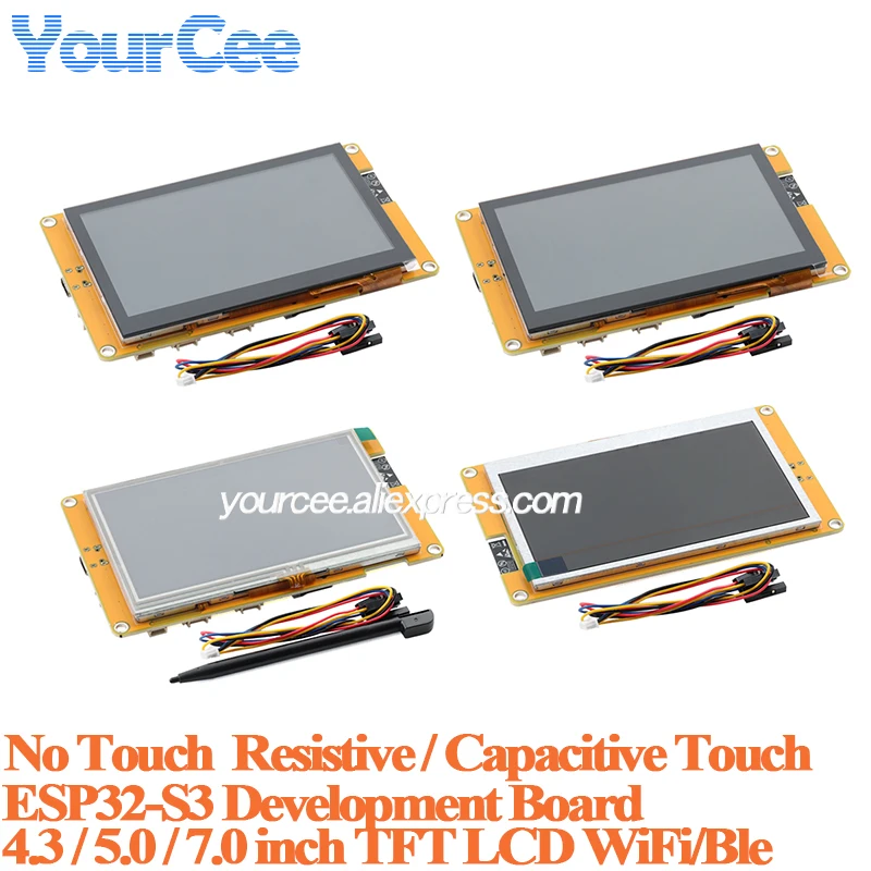 Фото Плата разработки ESP32-S3 ESP32S3 с ЖК-дисплеем 4.3, 4.0, 7.0 дюймов, беспроводной Bluetooth-модуль, умный TFT-модуль с резистивным и емкостным сенсорным экраном №1
