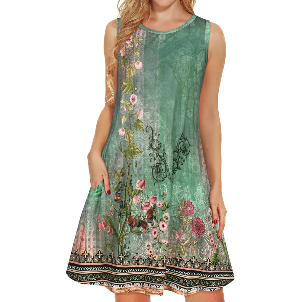 Женский повседневный модный женский жилет без рукавов с цветочным принтом