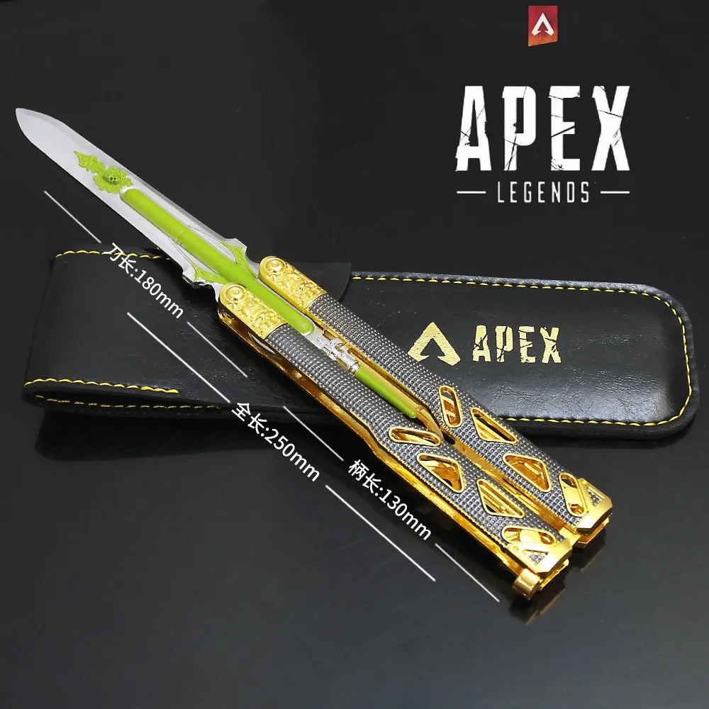 

Браслет-бабочка Apex Legends Octane, Репродукция, 25 см, брелок, модель оружия, металлическая балисонг, Реплика, игрушки для детей, подарок