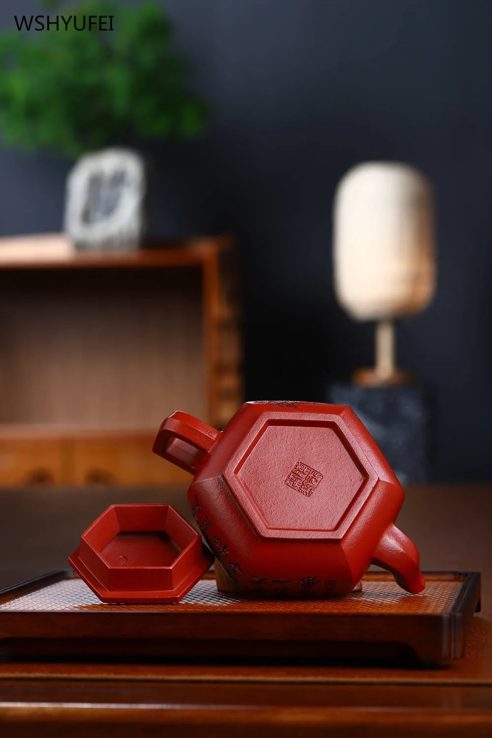 Yixing Raw Mine Red Mud Чайник 340 мл Кунг-Фу Чайный сервиз ручной работы шестиугольный