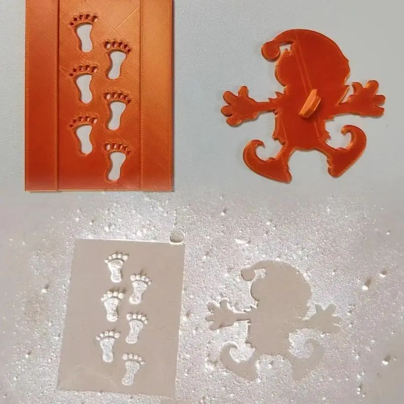 Новый трафарет гнома следы Рождественский карлик эльф подвеска для лазерной