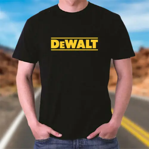 

NEW DeWalt Tools Printed Logo Yellow T Shirt men's SIZE S-3XL