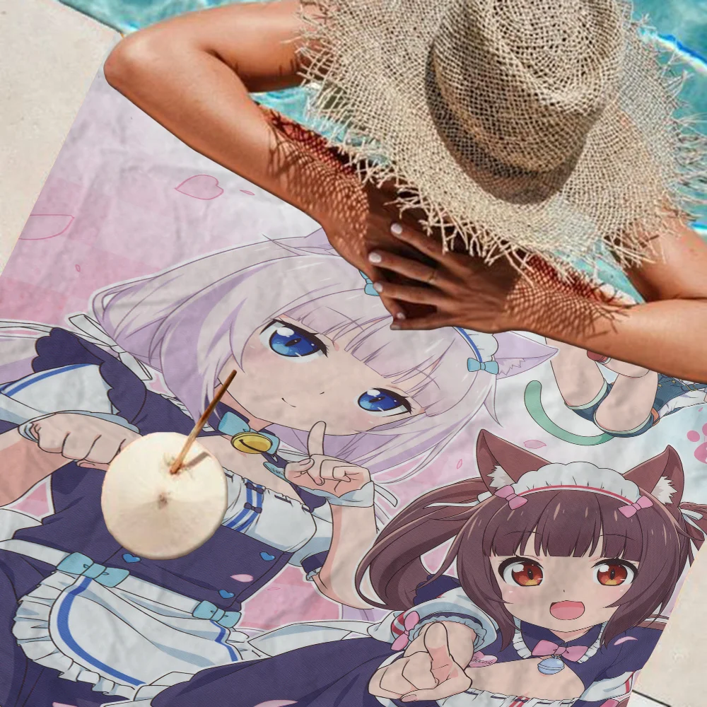 Nekopara Neko Para Chocola мультяшное пляжное полотенце милый кавайный декор комнаты для