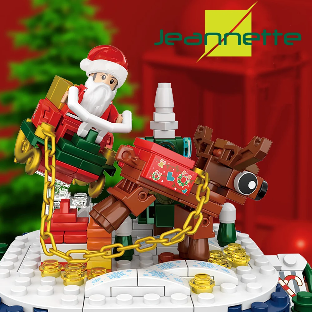 

478pcs Christmas light Box Building Blocks DIY Puzzle Assemble Snow House Bricks Santa Claus Gift For Children Xmas Birthday