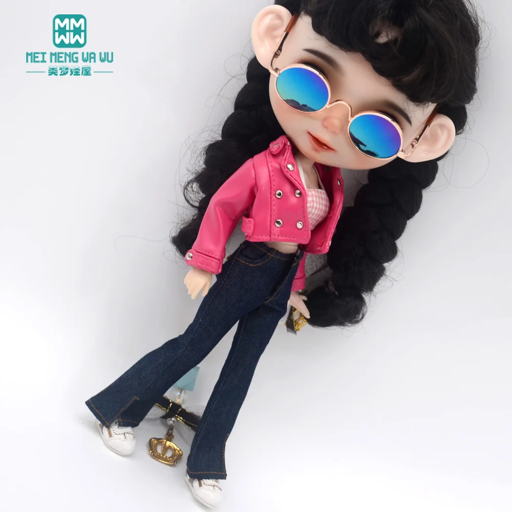 Фото Одежда для кукол блайз Azone OB24, 28-30 см, модные кожаные куртки, джинсы, расклешенные брюки, топ-труба, аксессуары, подарок для девочек, игрушки №4