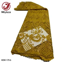 african embroidery lace fabric 2022 french tulle lace fabric with sequins for party dress hdw 179