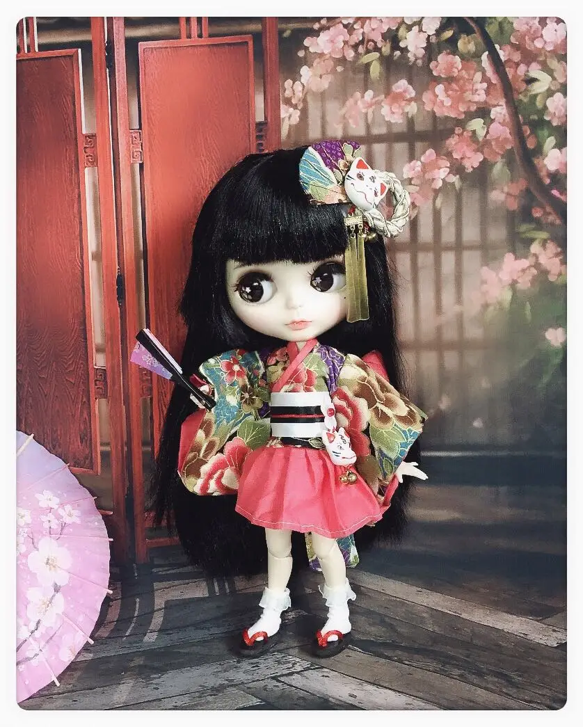 

Одежда Blythe 1/6 30 см комплект кимоно юбка комплект из 5 предметов