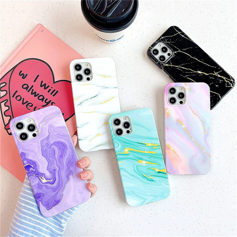 

Ударопрочный Мягкий чехол Own-iPhone, совместим с моделями 11, 12 Pro max, 12 mini, x, XR, XS, 7, 8 plus, Мраморная текстура