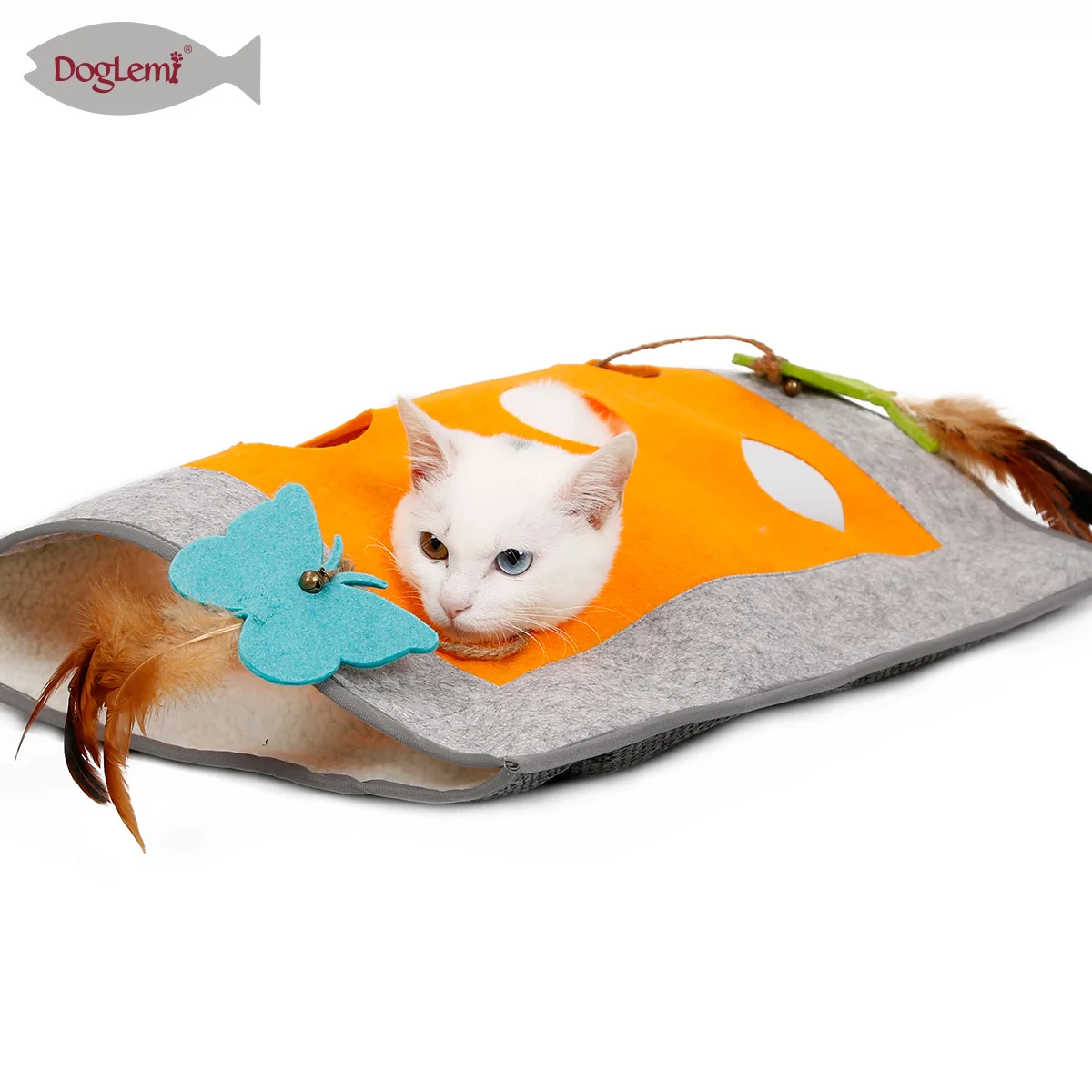 Interactive Cat Toy Pad Funny Feather Collapsible Tunnel Bored Pet Peek Hole for Kitten Playing Mat Teaser Toys Supplies |