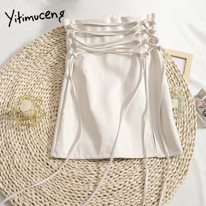 Готическая юбка-карандаш женская мини-юбка из искусственной кожи в стиле хиппи