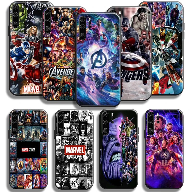 

Marvel Avengers Phone Case For Huawei P Smart 2019-2021 P50 P40 P30 P20 Pro Lite 5G Funda Back Carcasa Liquid Silicon TPU Coque