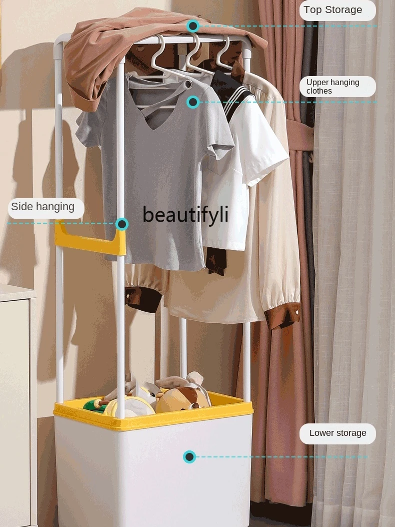 

GY Hanger Floor Bedroom and Household Overnight Clothes Storage Hang Clothes Pannier Bag Clean Corner Simple Coat Rack