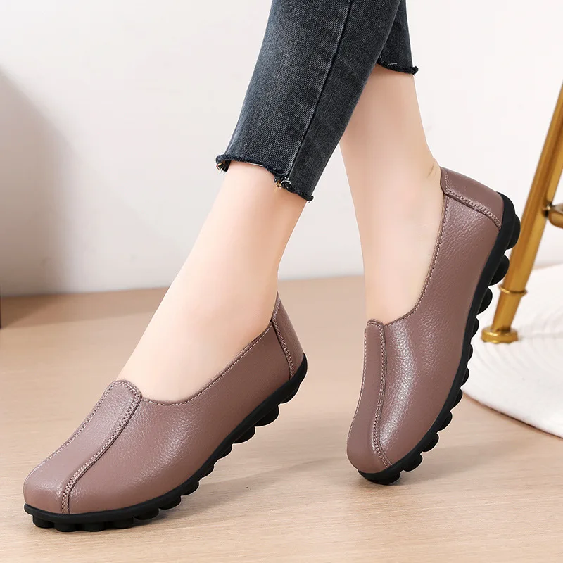 

Shoes for Women Shallow Single Shoes Women's Autumn 2022 New In Flat Comfortable One-foot Leather Shoes Chaussure Femme