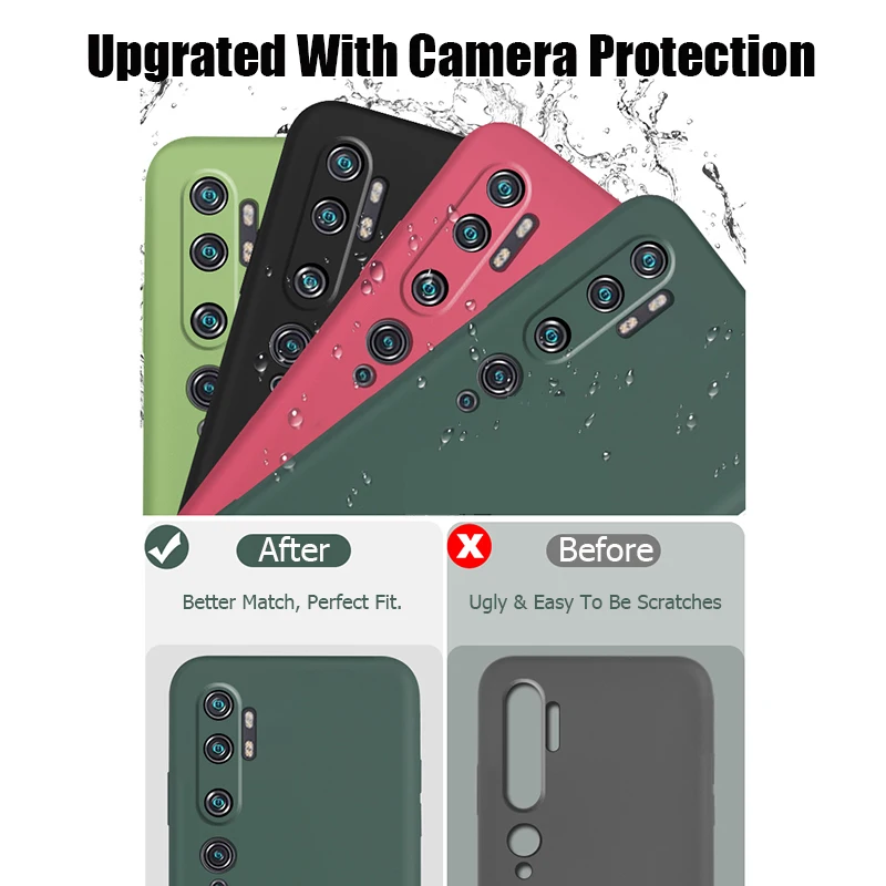 for xiaomi mi note 10 pro case liquid silicone soft matte cover for xiaomi redmi note 10 pro mi note 10 lite phone cases free global shipping