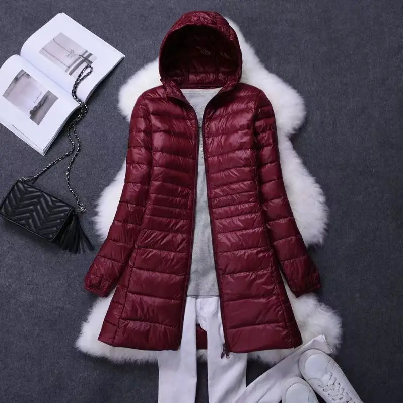 Down Jacket Women Brand New Winter Warm Jackets Women's Long Light 90%White Duck Down Jacket 5XL 6XL 7XL Ultralight Hooded Coats