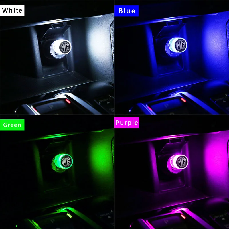 

1Pc Car Mini USB LED Atmosphere Lights Decorative Lamp For MG 3 5 6 7 HS ONE ZS 3SW GT GS EZS TF Hector Gundam Ev Zx Accessories