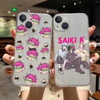 japanese anime the disastrous life of saiki k phone cover for iphone 11 12 13 pro max x xr xsmax 6s 7 8 plus clear soft tpu case