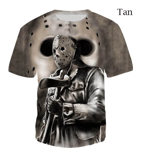 

Summer Style T Men's Shirt Horror Movie Killer Role Print 3d T Shirt Freddy Vs Jason T Shirt Jason T Shirt Freddy T-shirt