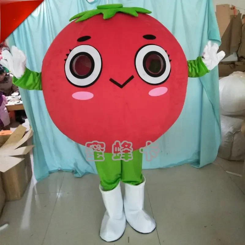 

Костюм-талисман с красным яблоком, вишней, томатом, костюм персонажа из мультфильма для взрослых, тематические костюмы с овощами, карнавальные маскарадные костюмы