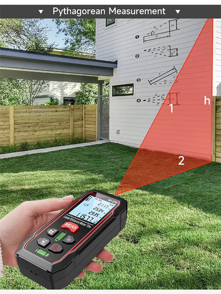 Ручной красный телефон лазерный дальномер инфракрасная линейка миллиметровый