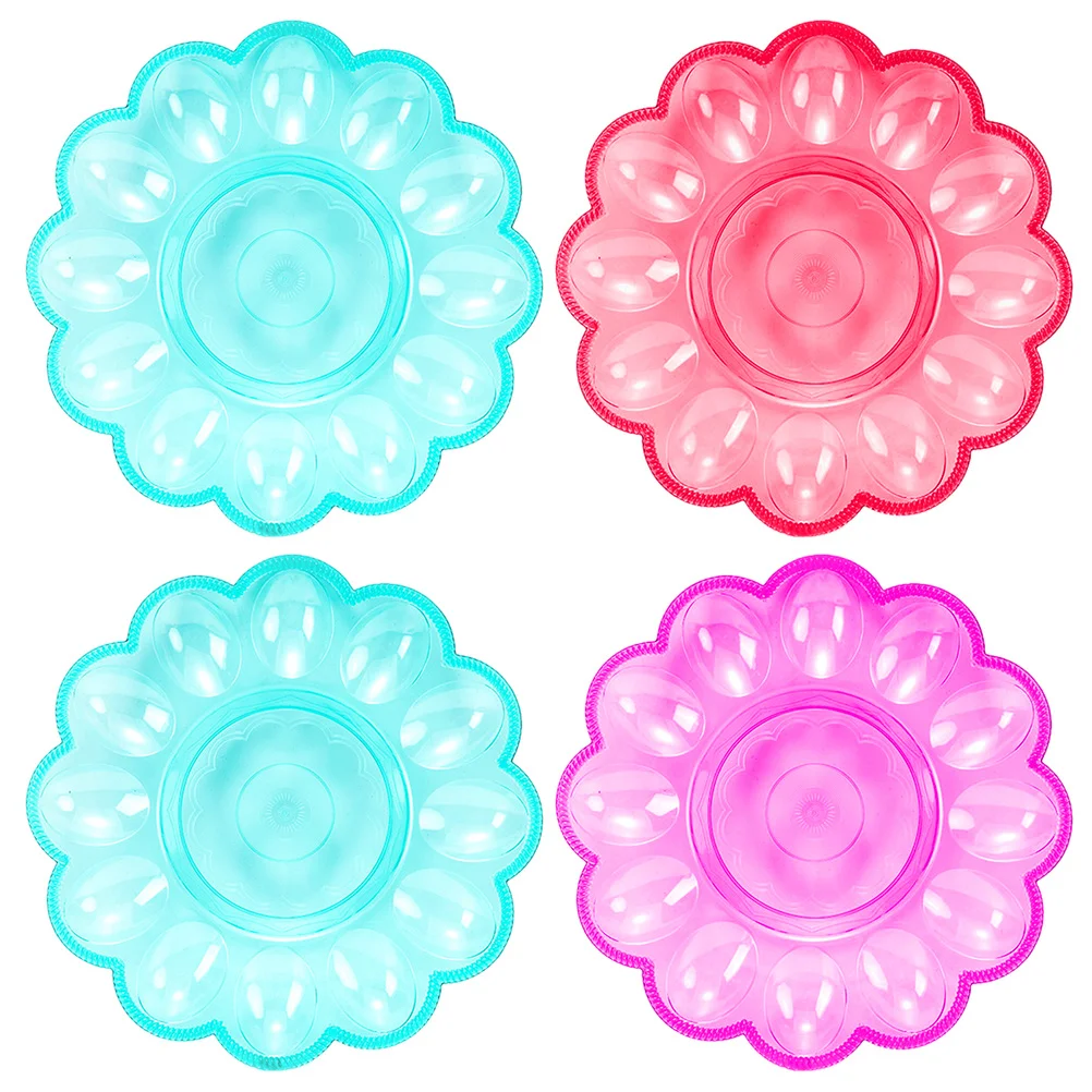 

4Pcs Practical Household Egg Storage Holders Egg Storage Trays (Random Color)