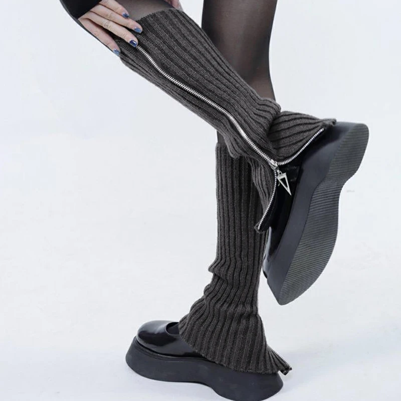 Осенние и зимние теплые вязаные шерстяные носки Jk на молнии сложенные