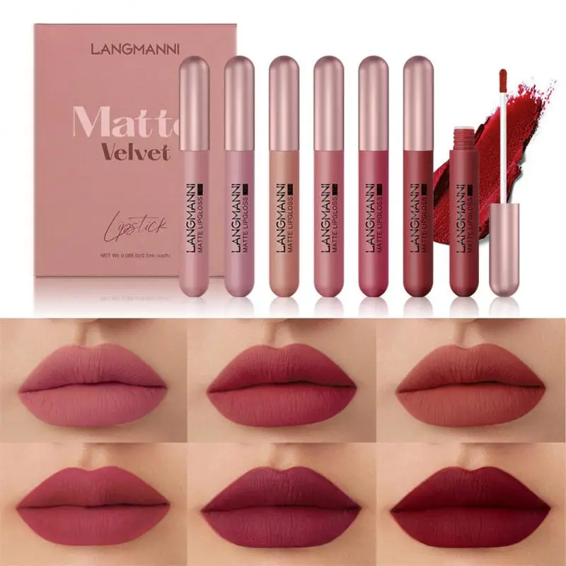 

Lip Glaze Set Matte Non-fading Non-stick Cup Lip Gloss Lipstick