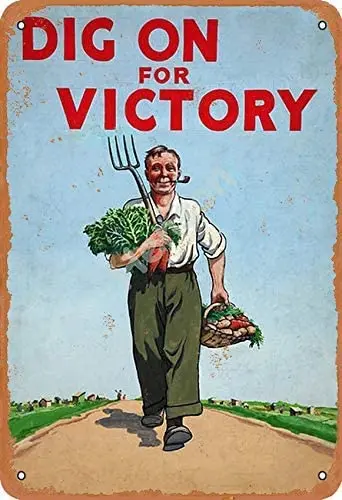 

Dig On For Victory Vintage Tin Sign Art Iron Painting Rusty Poster Decoration Aluminum plaque